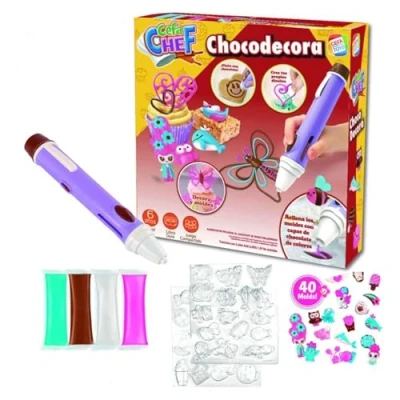 Imagen de Cefa Toys Cefachef Chocodecora, Juego Educativo, Crea y Decora Repostería, Incluye Libro Guía 40 Moldes, Pilas AAA No Incluidas, Apto para Niños a Partir de 6 Años