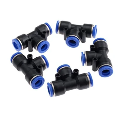Imagen de Conector de aire comprimido IQS en forma T, 12 mm, 3 vías, 5 unidades
