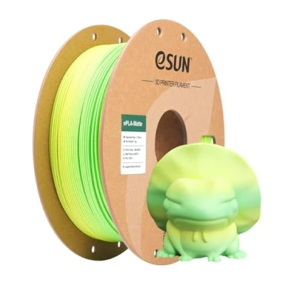 Imagen de eSUN Filamento PLA Arco Iris Mate 1.75mm, Multicolor Mate, Carrete de 1KG (2.2 LBS) Cambia Gradiente para Impresoras 3D,Campo Arroz