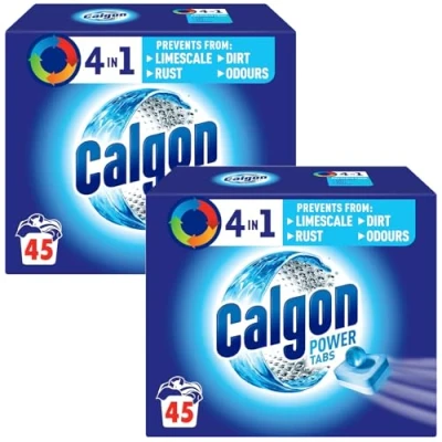 Imagen de Calgon Powerball Pastillas Antical para la Lavadora, Elimina Olores y Suciedad, en formato pastillas, 90 unidades (2x45 unidades)
