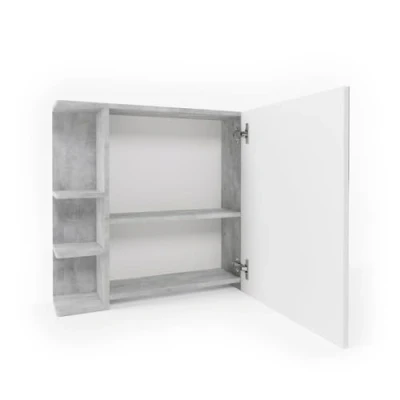 Imagen de Vicco Armario con Espejo para baño Fynn, Hormigón/Blanco, 80 x 64 cm