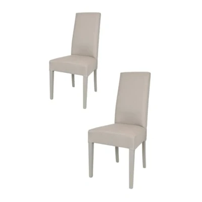 Imagen de Tommychairs Set 2 sillas Chiara para Cocina, Comedor, Bar y Restaurante, solida Estructura en Madera de Haya Asiento tapizado Tejido Color Gamuza