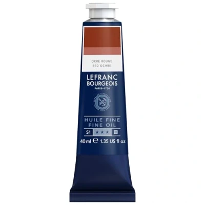 Imagen de Lefranc Bourgeois 301793 Pintura al óleo fina, calidad, resistente a la luz y de consistencia uniforme, tubo 40ml, ideal para lienzos tableros pintura, Ocre rojo transparente