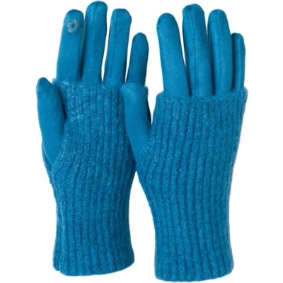 Imagen de styleBREAKER guantes de mujer tela para pantallas táctiles con puños punto amovibles, dedos, invierno 09010021, color:Petróleo