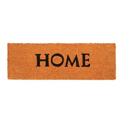 Imagen de Relaxdays Felpudo Home para la Entrada del hogar, 1.5 x 75 25 cm, Fibra de Coco y PVC, Antideslizante, Color Naranja