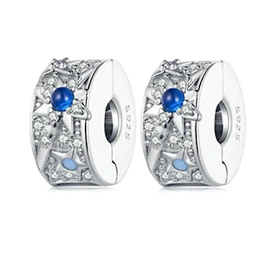 Imagen de Dije de clip para pulsera, dijes espaciadores pulseras plata ley mujer, tapón pulsera Pandora, Silicona