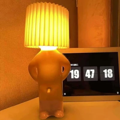 Imagen de EHOTER A Little Shy Man Lámpara creativa de escritorio para niño travieso, enciende ese interruptor D*CK mesita noche, romántica, novedosa, luz ambiente decoración del hogar