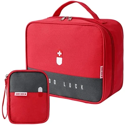 Imagen de 2Pcs Botiquín de Primeros Auxilios,Primeros Auxilios Portátil Bolsa,Kit Auxilios,para Oficina,Hogar, Deportes, Viajes, Senderismo,Camping (Rojo)