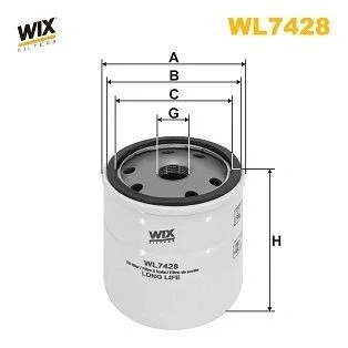 Imagen de WIX FILTERS WL7428 Filtro de aceite M18x1.5 enroscable OPEL: Corsa C Hatchback, Astra H GTC, CHEVROLET: Captiva