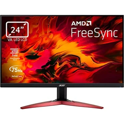 Imagen de Acer Nitro KG241YA Monitor Gaming de 24&quot; Full HD 75 Hz (1920x1080, 16:9, 250 Nits, Tiempo Respuesta 1 ms VRB, AMD FreeSync, ZeroFrame, HDMI, VGA), PC Color Negro