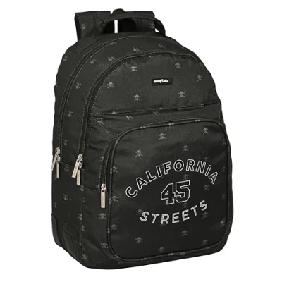 Imagen de Safta CALIFORNIA Mochila Escolar Infantil, Ideal para Niños de Diferentes Edades, Cómoda y Versátil, Calidad Resistencia, 32x15x42 cm, Color Negro