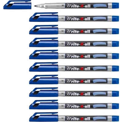Imagen de STABILO Marcador permanente Write 4 all Punta media Caja con 10 unidades Color azul