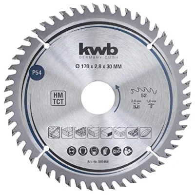Imagen de kwb 585468 Hoja de sierra circular precisión para madera y dura, fina, 170 x 30 mm
