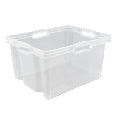 Imagen de keeeper Caja de Almacenaje con Asas Integradas, Tamaño: XL, 43 x 35 23 cm, 24 l, Franz, Transparente