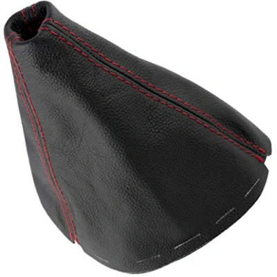 Imagen de AERZETIX C63362 Funda para palanca de cambios en piel genuina compatible con Renault Clio 4 2012 а 2019 color: negro costuras rojas caja manual
