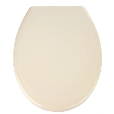 Imagen de WENKO Ottana asiento de inodoro en beige, higiénico con mecanismo cierre suave, tapa fijación Fix Clip, Duroplast antibacteriano