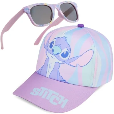 Imagen de Get Trend Disney Stitch Set de Gafas Sol y Gorra Niña Proteccion Solar Niño UV400 Viajes Accesorios (Lila Stitch)