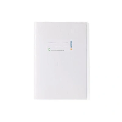 Imagen de HERMA 7420 Sobre DIN A5 rafia con etiqueta y estructura de rafia, fabricado en lámina polipropileno resistente lavable, protector para cuadernos, color blanco, 1 unidad