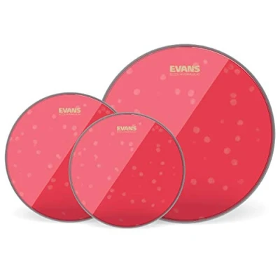 Imagen de Evans Hydraulic Red Fusion Pack (10&quot;, 12&quot;, 14&quot;) with 14&quot; UV1 Coated Snare Batter