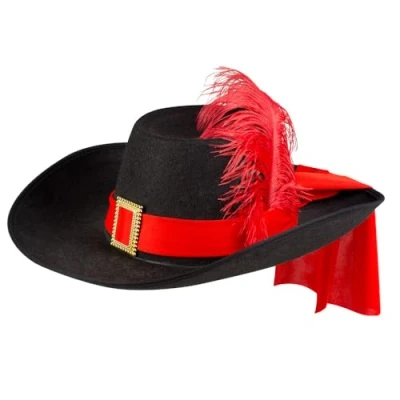 Imagen de Boland Sombrero de mosquetero, fieltro, negro, carnaval, fiesta temática, disfraz, accesorio