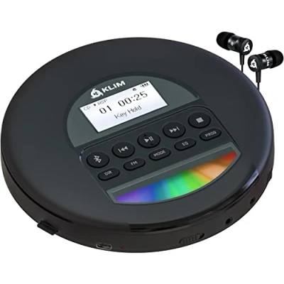 Imagen de KLIM Nomad Reproductor CD portatil con batería Interna de Larga duración Nuevo 2023 Auriculares Fusion Player Mini Compacto Radio FM Compatible R, RW MP3