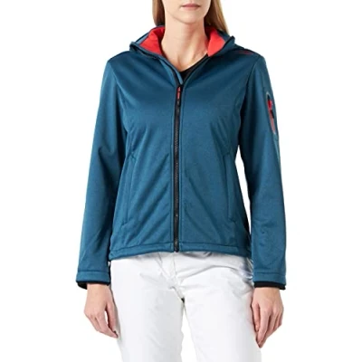 Imagen de CMP Chaqueta softshell melange mujer con capucha desmontable, Lago Mel., XXXL