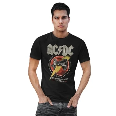Imagen de AC/DC MEACDCRTS032 Camisetas, Negro, XS para Hombre
