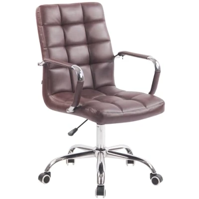 Imagen de CLP Silla De Escritorio Deli en Cuero Sintético Ejecutiva Giratoria &amp; Regulable Altura I Oficina con Ruedas, Color:Burdeos