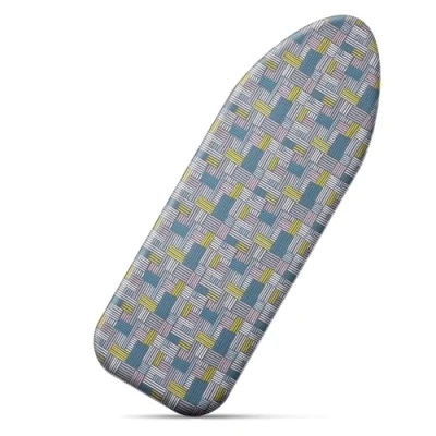 Imagen de Cozary Funda Tabla de Planchar 125 x 45 cm, para Algodón, Fundas Tablas Resistente al Calor Hasta 210℃ Estampado a Cuadros Azul y Gris