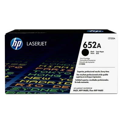 Imagen de HP 652A CF320A, Negro, Cartucho Tóner Original, de 11.500 páginas, para impresoras LaserJet Enterprise serie M651 y Flow MFP M680