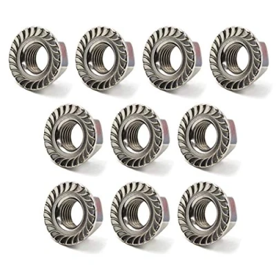 Imagen de M12 Tuerca de brida hexagonal acero inoxidable 304 (Paquete 10)