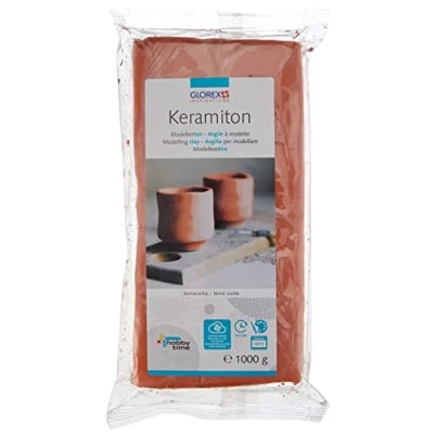 Imagen de GLOREX 6 1780 707 Keramiton terracota aprox. 1000 g arcilla para modelar lista usar propiedades similares a la endurecimiento al aire o cocción inodora en