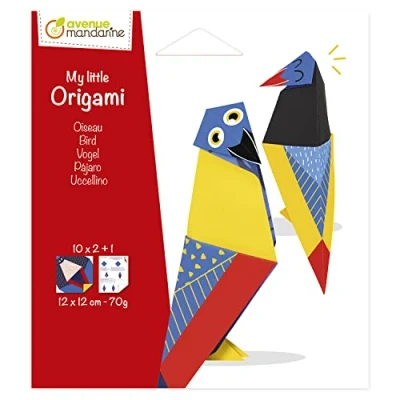 Imagen de AVENUE MANDARINE Una bolsa My little Origami Kit de iniciación en 20 hojas 12 x cm 70 g con modelo plegado incluido OR516C Oiseau