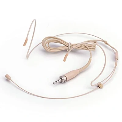 Imagen de Sujeetec Auriculares Micrófono Discreto Doble sobre Oreja Headworn Ideal para Sennheiser Transmisor Inalámbrico por Conferencias, Teatro, Podcasts 3,5 mm Tornillo Enchufe