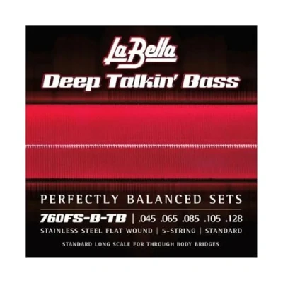 Imagen de La Bella 760FS B TB Deep Talkin&#039; Bass Flats Estándar 45 105, 5 cuerdas, a través del cuerpo