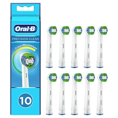 Imagen de Oral B Precision Clean Recambios Cepillo de Dientes Eléctrico, Cabezales Con Tecnología Maximaiser, Originales, color Blanco Pack 10