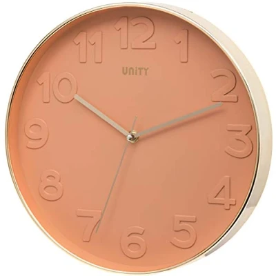 Imagen de Reloj de Pared Unity, Bergen, Barrido Silencioso, Moderno, Rosa melocotón, 30 cm