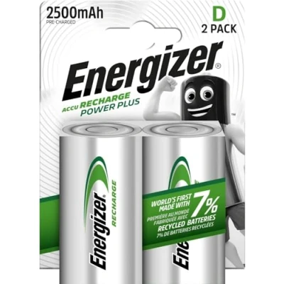 Imagen de ENERGIZER D (HR20) Power Plus E300322000 Baterías 1.2V 2500mAh estándar 2