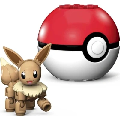 Imagen de Mega Construx Pokémon Pokebola Eevee, Figura de Juguete construcción (Mattel GKY74)