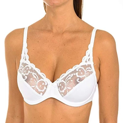 Imagen de Playtex Sujetador de microfibra con aros Essential Elegance Mujer x1, Blanco, 75B