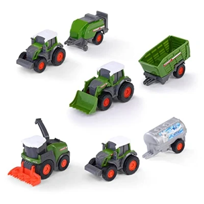 Imagen de Dickie Toys Fendt Micro Team (9 cm): juego de tractores con remolque, original Fendt, selección aleatoria, para niños a partir 3 años, multicolor