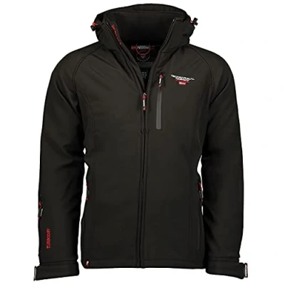 Imagen de Geographical Norway TABOO MEN Chaqueta Softshell Impermeable Hombre Capucha Transpirable Exterior Cortavientos Invierno Ideal Para Actividades Al Aire Libre Azul S