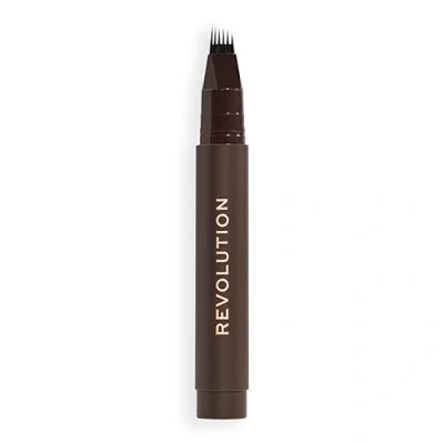 Imagen de Revolution Instant Brow Hair Pen, Aplicador de Precisión para Trazos Tipo Pelo, Lápiz Cejas Larga Duración, Marrón Oscuro, Vegano y Libre Crueldad, 1,8 ml