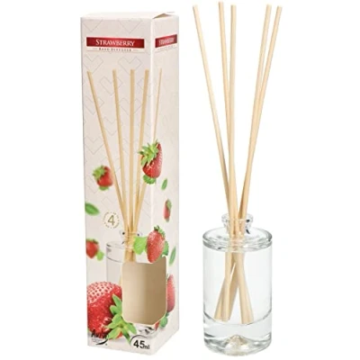 Imagen de KOTARBAU® Ambientador Mikado con Aroma a Fresa, Difusor de Varillas 45 ml, Ambientadores hogar, ratán, Varitas perfumadas, Esencia para casa, Aromas