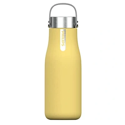 Imagen de Philips Water Go Zero Smart Bottle Botella de agua UVC LED Autolimpiable, Acero Inoxidable, Libre BPA