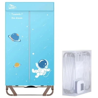 Imagen de Uten Secadora de Ropa Eléctrica Portátil 1.4m, 1500W Plegable, Instalación y Almacenamiento Rápido, Capacidad 15kg, Temporizador 180 Min Función Calefacción PTC, Reducción Ruido