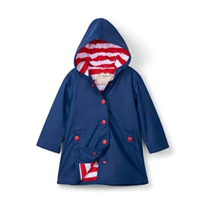 Imagen de Hatley Splash Chaqueta Impermeable, Azul Marino y Rojo, 8 años para Niñas
