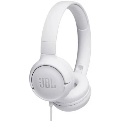 Imagen de Auriculares JBL Tune 500, Pure Bass Sound, Micrófono, Plegables, Control volumen, Blanco