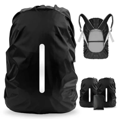 Imagen de LAMA 2pcs Funda Impermeable para la Lluvia Mochila, Protector Reflectante a Prueba de Antipolvo y Antirrobo XS 10L 17L