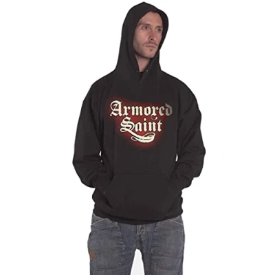 Imagen de Accept Armored Saint Sudadera con capucha March of The Band Logo Oficial Hombre, Negro , S